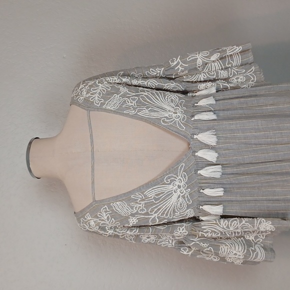 Anthropologie Maeve Tisdal Embroidered Tassel Dress Size 2 - Picture 8 of 12